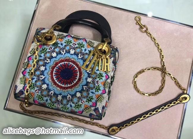 Best Grade MINI LADY DIOR EMBROIDERED BAG M0598CRMH