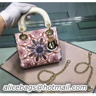 Inexpensive MINI LADY DIOR EMBROIDERED BAG M0598CRMH-4