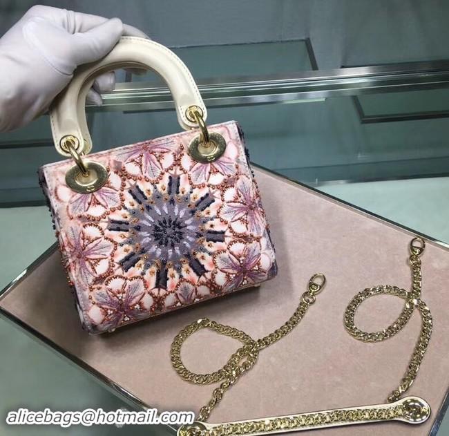 Inexpensive MINI LADY DIOR EMBROIDERED BAG M0598CRMH-4