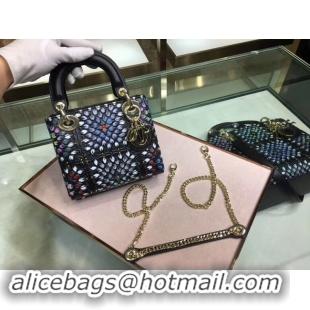 Shop Imitation MINI LADY DIOR EMBROIDERED BAG M0598CRMH-5