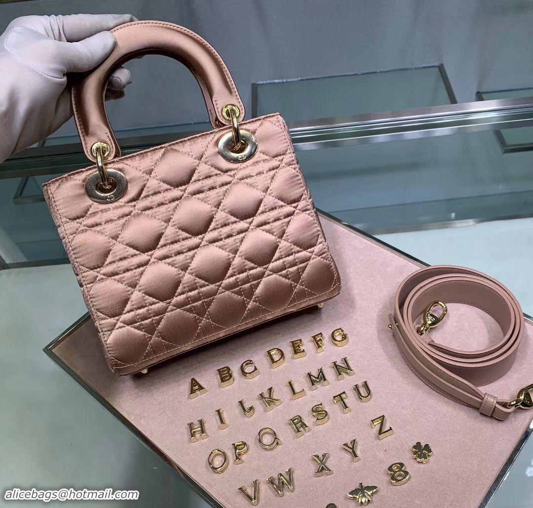 Recommended Dior Lady Original Silk Pink Bag 2369 Diamond Gold