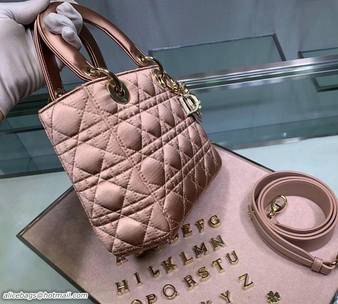 Recommended Dior Lady Original Silk Pink Bag 2369 Diamond Gold