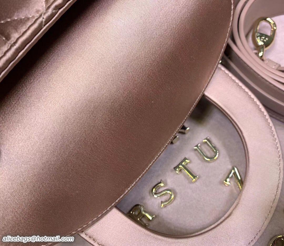 Recommended Dior Lady Original Silk Pink Bag 2369 Diamond Gold