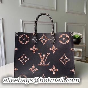 Louis Vuitton Monogram Canvas Leopard Print Onthego Tote Bag M44674 Black/White 2019