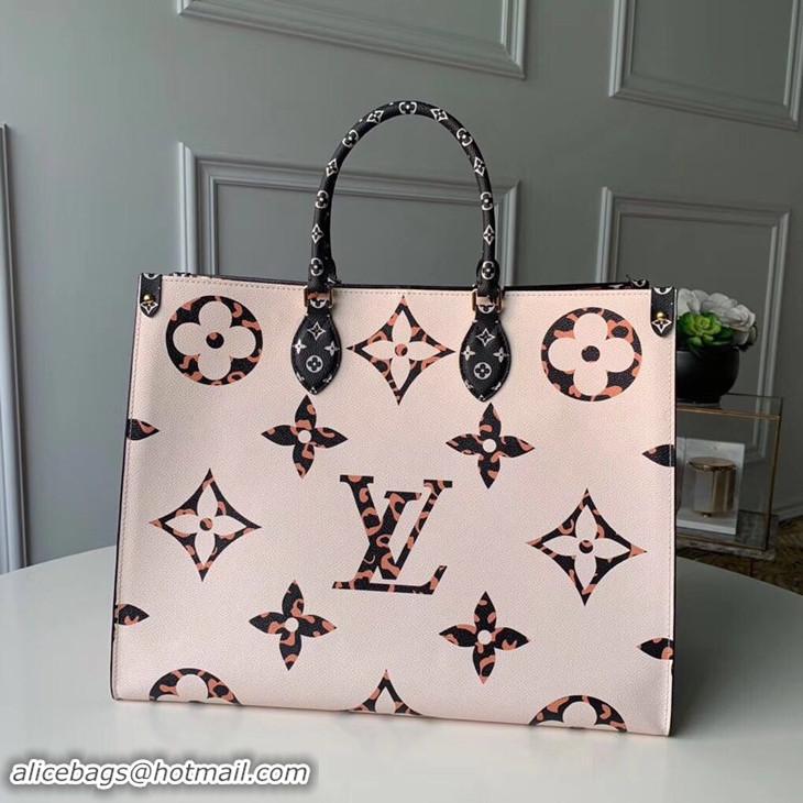 Louis Vuitton Monogram Canvas Leopard Print Onthego Tote Bag M44674 Black/White 2019