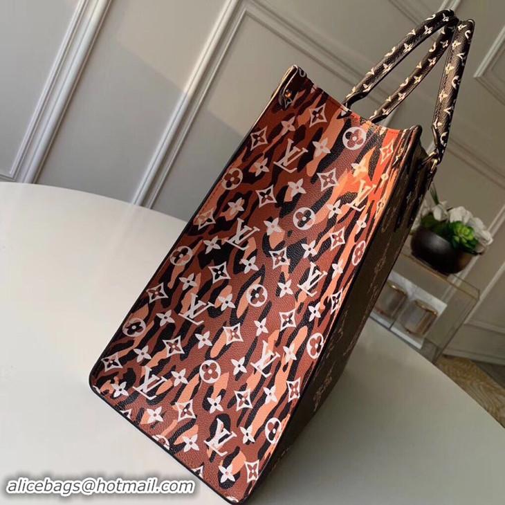 Louis Vuitton Monogram Canvas Leopard Print Onthego Tote Bag M44674 Black/White 2019