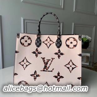 Best Quality Louis Vuitton Monogram Canvas Leopard Print Onthego Tote Bag M44675 Black/White 2019