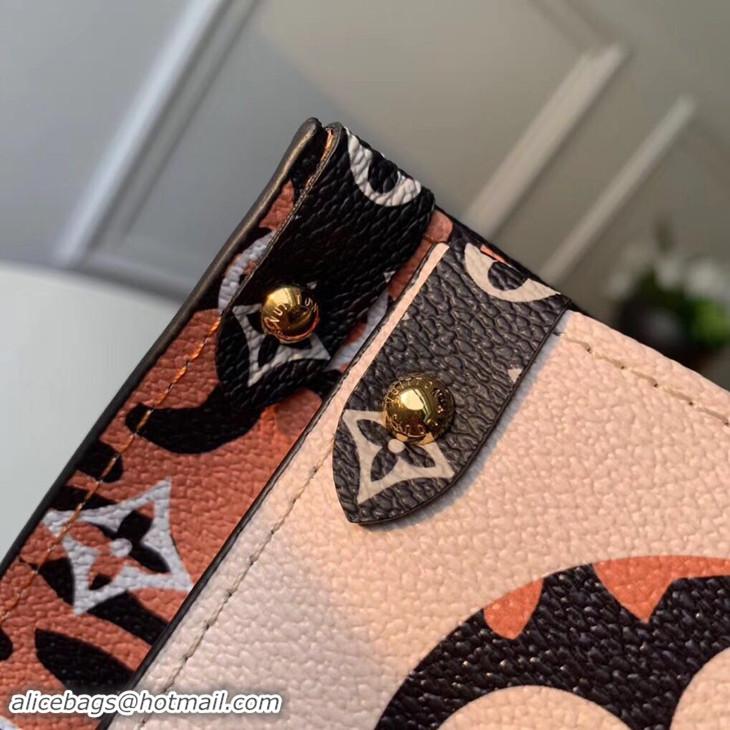 Best Quality Louis Vuitton Monogram Canvas Leopard Print Onthego Tote Bag M44675 Black/White 2019