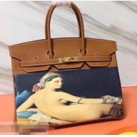 Grade Quality Hermes Birkin 35 Bag in Print Leather 630119 Brown