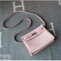 Fashion Hermes Kelly Danse Bag in Swift Leather 630133 Cherry Pink