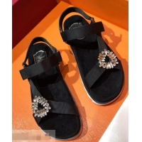 Low Cost Roger Vivier Trekky Viv' Sandals Canvas R8432 Black 2018