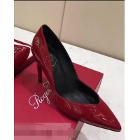 Design Discount Roger Vivier Choc Real Pumps 85 Heel R8528 Red 2018