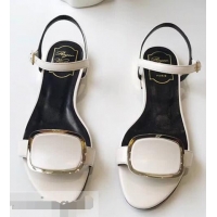 Low Price Roger Vivier Chips West Buckle Sandals R8507 White 2018