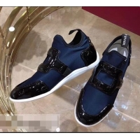 Cheapest Roger Vivier Sporty Viv' Leather Buckle Sneakers R8409 Blue 2018