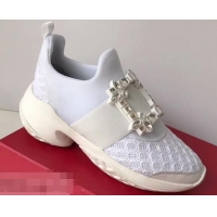 Modern Discount Roger Vivier Viv' Run Sneakers R9701 White Strass Buckle 2019