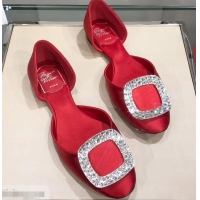 Purchase Cheap Roger Vivier Chips Strass Ballerinas R9101 Silk Red 2019