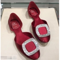 Trendy Design Roger Vivier Chips Strass Ballerinas R9101 Dark Red 2019