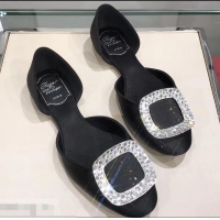 Inexpensive Roger Vivier Chips Strass Ballerinas R9101 Silk Black 2019