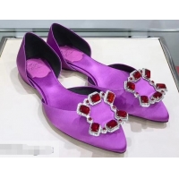 Spot Bulk Roger Vivier Dorsay Crown Jewels Ballerinas R9210 Purple 2019