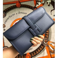 Practical Hermes Jige Elan 29 Swift Clutch Bag H945111 navy blue