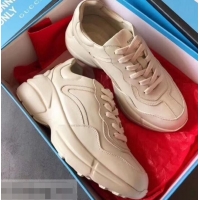 Cute Gucci Rhyton Leather Sneakers 708011 Ivory 2019 