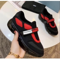 Elegant Prada Hook and Loop Fastener Strap Cloudbust Sneakers 709028 Black/Red 2019