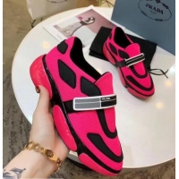 Promotional Prada Hook and Loop Fastener Strap Cloudbust Sneakers 709028 Fuchsia 2019