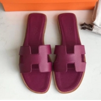 Perfect Hermes Oran Flat slippers in epsom leather Tosca with brown piping H701028