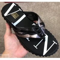 Sumptuous Valentino VLTN Neoprene Flip Flop Men's Thong Sandals H701066 Camo Gun Color