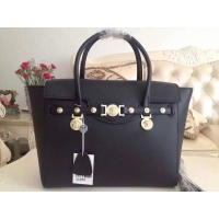 Low Cost Versace Original Leather Shoulder Bag V9973 Black