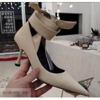 Good Product Balenciaga Heel 8cm Ankle Tie Pumps B713011 Nude 2019