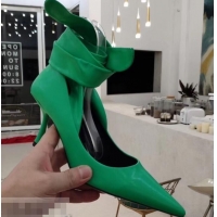 Promotional Balenciaga Heel 8cm Ankle Tie Pumps B713011 Green 2019