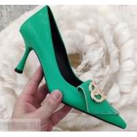 Unique Grade Balenciaga Heel 8cm BB Fringe Pumps B713012 Green 2019