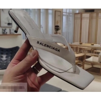 Best Price Balenciaga Metal Heel 4cm Flip Flop Sandals B713020 White 2019