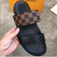 Super Quality Louis Vuitton Men's Double Strap Mules Damier Ebene Canvas LV714021