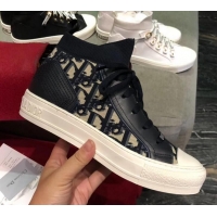 Luxury Dior WALK'N'DIOR Mid-top Sneakers in Technical Knit Oblique CD714051