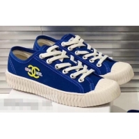 Classic Quality Chanel Logo Print Canvas Sneakers C714063 Blue