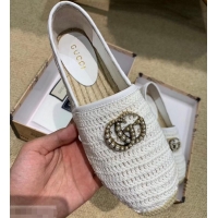 Good Product Gucci Double G Crochet Espadrilles 525751 White 2019