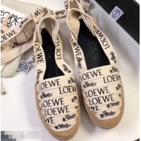 Grade Design Loewe Logo Laces Paula Wedge Espadrilles 525755 Beige