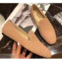 Best Luxury Bottega Veneta Intrecciato Nappa Fiandra Slipper Loafers 525759 Beige