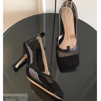 Custom Bottega Veneta Heel 8.5cm Mesh Stretch Pumps 525768 Black