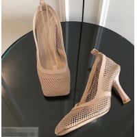 Good Quality Bottega Veneta Heel 8.5cm Mesh Stretch Pumps 525768 Beige 2019