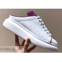 Most Popular Alexander McQueen Oversized Open-back Sneakers A716012 White/Purple