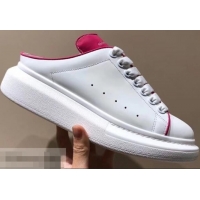 Sumptuous Alexander McQueen Oversized Open-back Sneakers A716012 White/Fuchsia