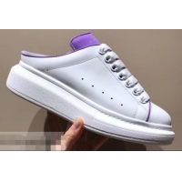 Good Taste Alexander McQueen Oversized Open-back Sneakers A716012 White/Lilac 2019