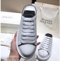 Custom Alexander McQueen Oversized Open-back Sneakers A716012 White/Black 2019