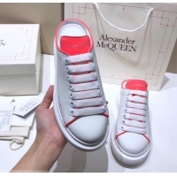 Good Looking Alexander McQueen Oversized Open-back Sneakers A716012 White/Peach 2019