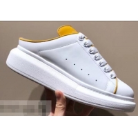 Super Quality Alexander McQueen Oversized Open-back Sneakers A716012 White/Turmeric 2019