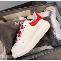 Promotional Alexander McQueen Oversized Sneakers A716013 White/Red Laces 2019