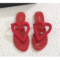 Classic Practical Melissa Loja Big Heart Chrome Flip Flops 716030 Red 2019